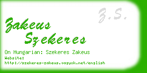 zakeus szekeres business card